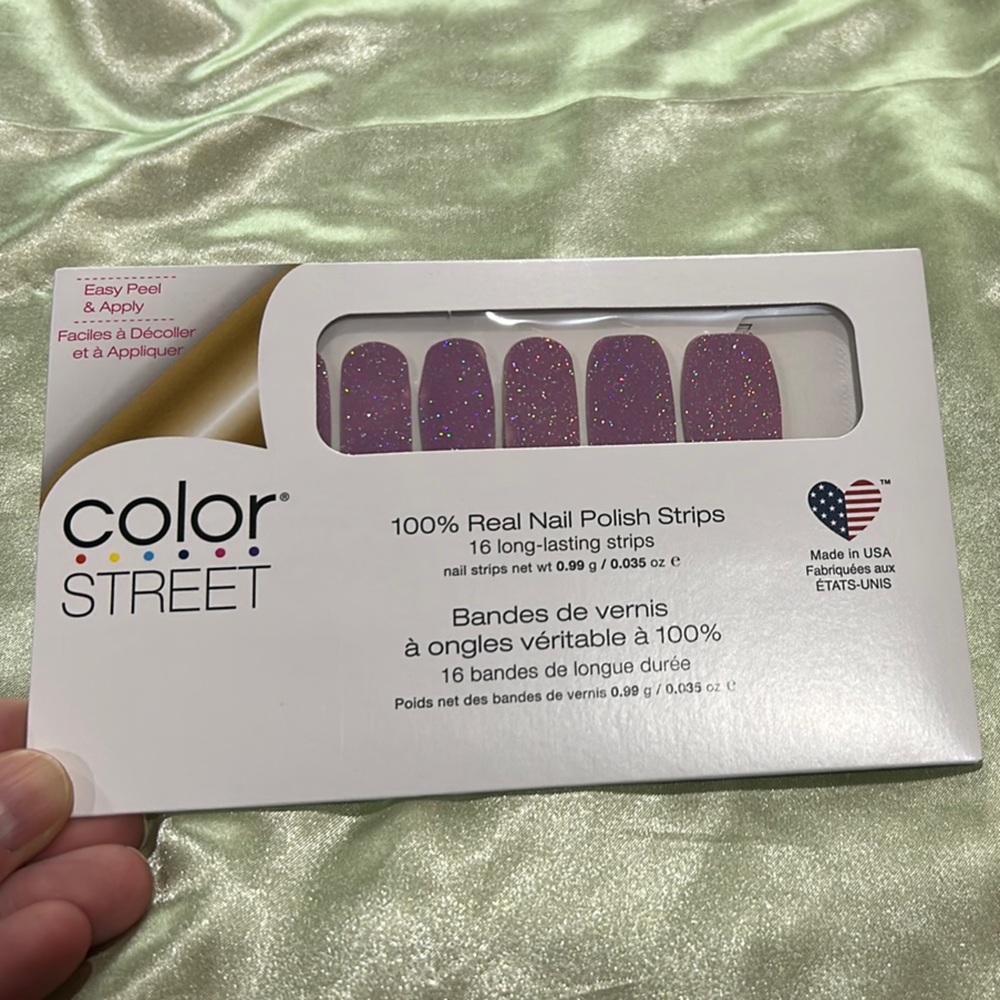 Color Street Glamsterdam Lavender Purple Glitter Nail Polish Strips